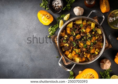 Similar – Image, Stock Photo Ladle at the garden fence converted to turn the barbecue coal