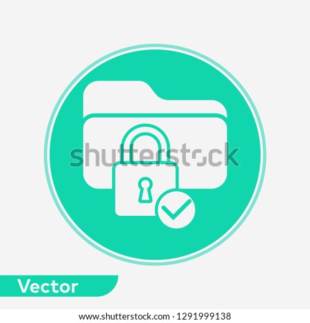 Locked folder vector icon sign symbol