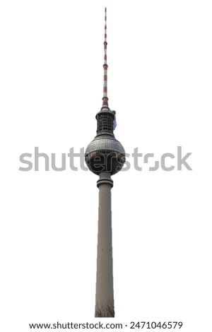 Similar – Image, Stock Photo Berlin television tower at Alexanderplatz and street lamp in historical style parallel and reflecting the sunlight against the blue sky with partly light cloud cover