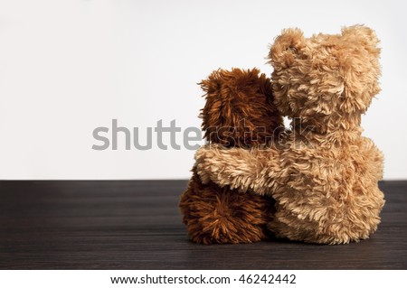 Friendship - Two Teddy Bears Holding In One'S Arms Stock Photo 46242442 ...