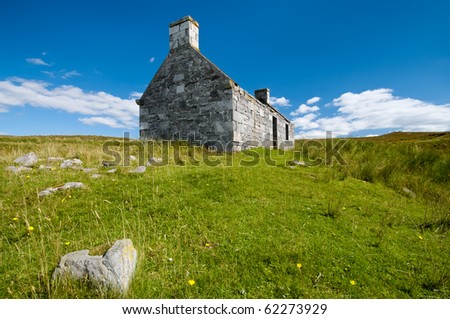 Lonely old stone house in scotland