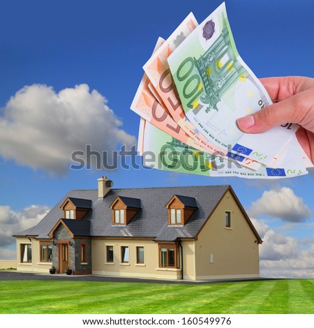 Rent payment in euro banknotes