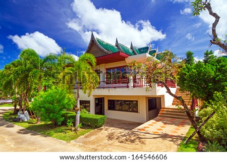 KOH KHO KHAO, THAILAND - NOV 7: Oriental architecture of Andaman Princess Resort & SPA. Hotel was destroyed by tsunami in 2004 and rebuild, Koh Kho Khao, Phang Nga in Thailand on Nov. 7, 2012.
