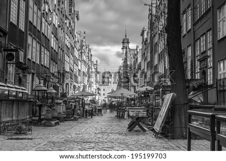 GDANSK, POLAND - 13 MAY: Architecture of Mariacka street in Gdansk on 13 May 2014. Baroque architecture of Mariacka street is one of the most notable tourist attractions in Gdansk.