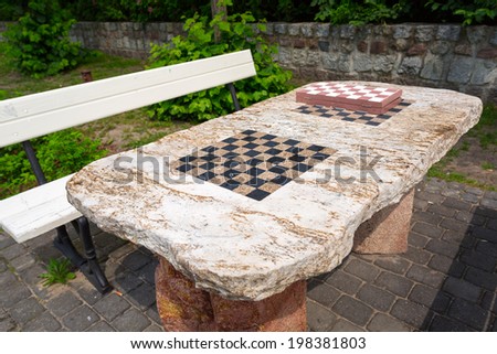 Park chess table in Sopot, Poland