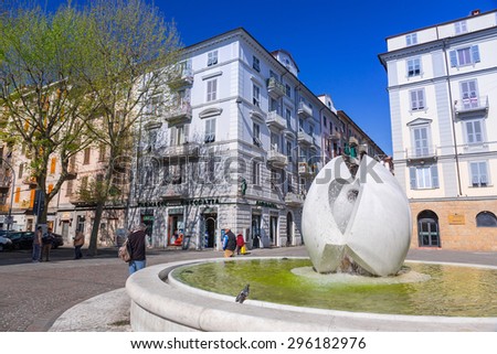 LA SPEZIA, ITALY - APRIL 13, 2015: Italian architecture on the streets of La Spezia, Italy. La Spezia is a city in the Liguria region located between Genoa and Pisa.