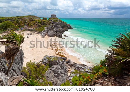 Perfect beach at lost city of Tulum - Mexico