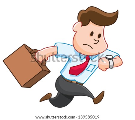 Cartoon Late Of Work Stock Vector Illustration 139585019 : Shutterstock