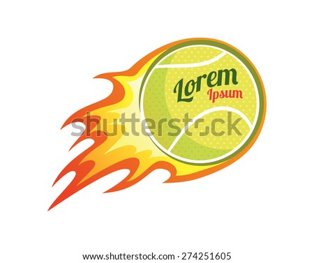 flaming tennis ball