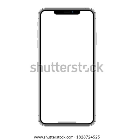 Realistic Smartphone Large Screen Max 6.5 Inches Mock Up Template Blank Screen Vector Illustration Isolated On White Background