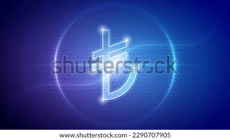 Turkey Lira (TRY) Sign Symbol Futuristic Hologram Neon Glow Cybernetic Digital Circuit Currency Cryptocurrency Exchange Trading Backdrop Background Design Vector