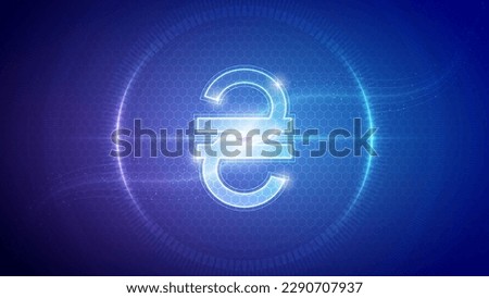 Ukraine Hryvnia (UAH) Sign Symbol Futuristic Hologram Neon Glow Cybernetic Digital Circuit Currency Cryptocurrency Exchange Trading Backdrop Background Design Vector