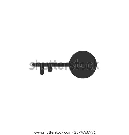 Key glyph icon. Vector illustration