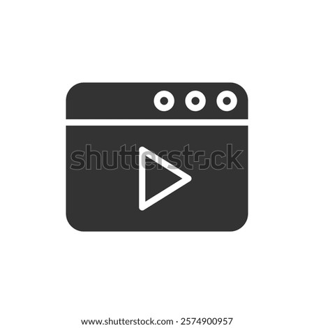 Video player solid icon. Vector illustration