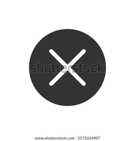 Circle with a cross glyph icon. Vector illustration