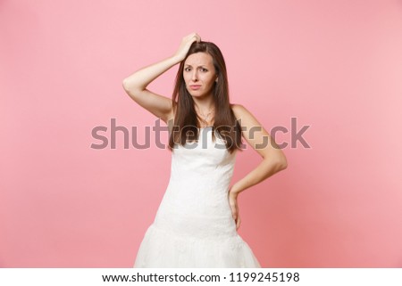 Similar – Image, Stock Photo Sad girl portrait clinging to a gate