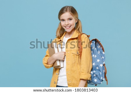 Similar – Image, Stock Photo Portrait of a 13 year old girl looking pensive and thoughtful