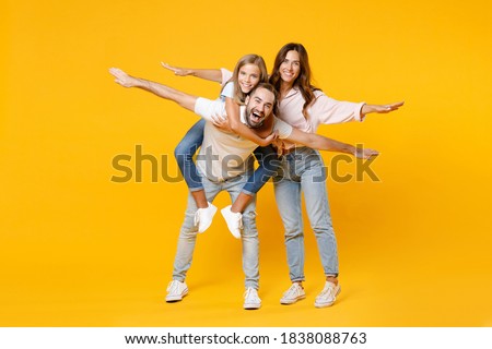 Similar – Image, Stock Photo happy kid spreading hands up,background blur