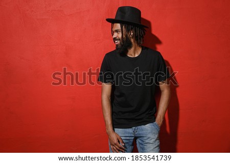 Similar – Image, Stock Photo Stylish black model with shadows on face in nightclub