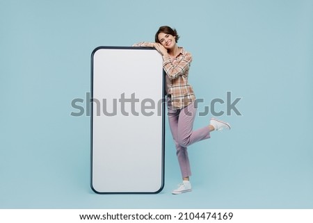 Similar – Image, Stock Photo Young woman standing near sea