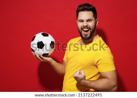 Similar – Image, Stock Photo Young man and ball stretching on basketball court outdoor