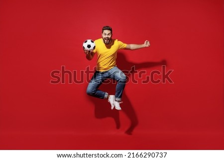 Similar – Image, Stock Photo Young man and ball stretching on basketball court outdoor