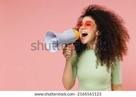 Similar – Image, Stock Photo Stylish woman speaking on smartphone behind glass