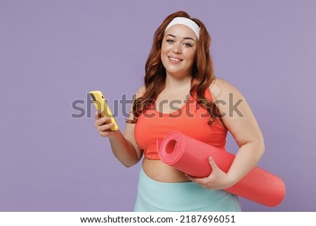 Similar – Image, Stock Photo Fitness Model Using Cell Phone