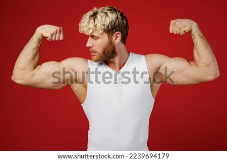 Similar – Image, Stock Photo Man shows biceps Biceps