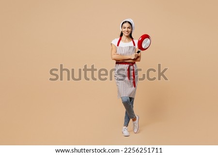 Image, Stock Photo Latin woman preparing color palette for painting