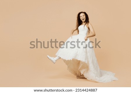 Image, Stock Photo Wedding dress with sneakers