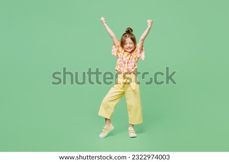 Image, Stock Photo A 7 year old girl in a brown sheepskin coat  in the winter forest. Concept of the seasons, a winter fairy tale. Snow, trees.