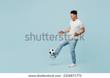 Similar – Image, Stock Photo Young man and ball stretching on basketball court outdoor