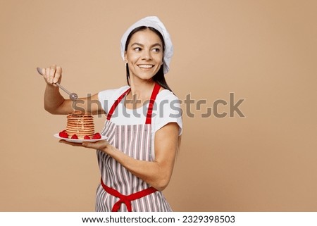 Similar – Image, Stock Photo Latin woman preparing color palette for painting