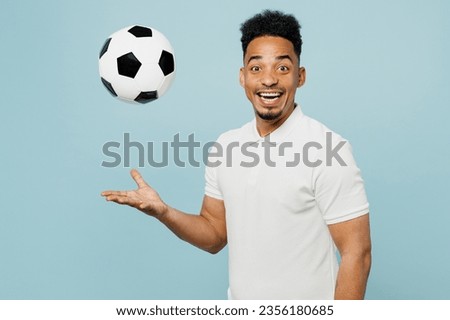 Similar – Image, Stock Photo Excited man throwing up smashed cake