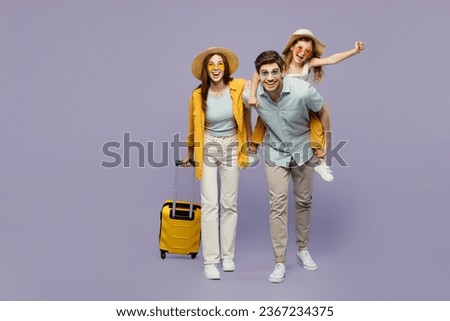 Similar – Image, Stock Photo Female traveler sitting on rock and enjoying landscape