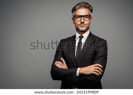 Similar – Image, Stock Photo Confident man in stylish wear in city