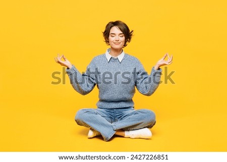 Similar – Image, Stock Photo Young woman wearing a mask while use her smartphone