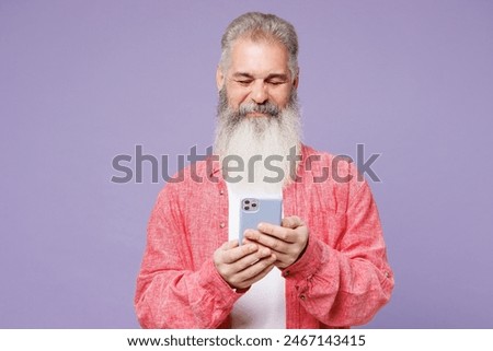 Similar – Image, Stock Photo Queer speaking on smartphone on white background