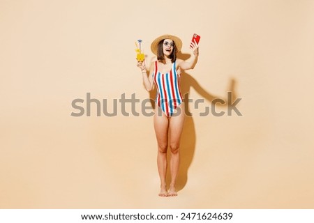 Similar – Image, Stock Photo Girl in bikini holding swimming ring