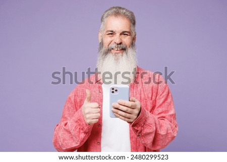 Similar – Image, Stock Photo Queer speaking on smartphone on white background