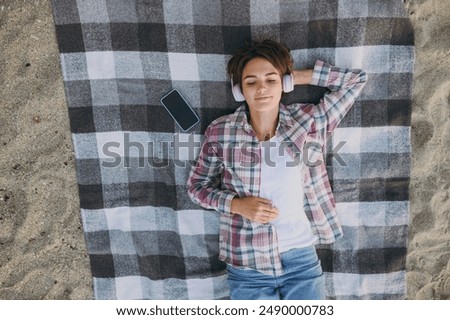 Similar – Image, Stock Photo Shore near sea with cliffs at sunset time