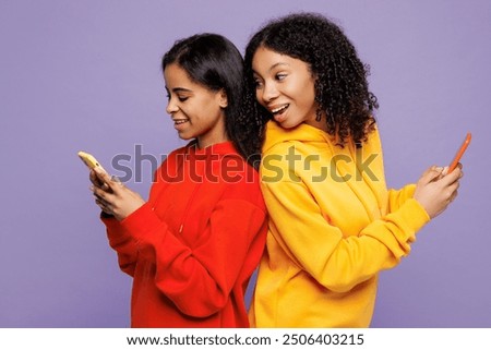 Similar – Image, Stock Photo Black girl speaking on telephone in studio