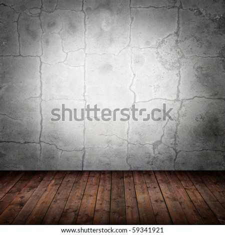 room interior vintage with grunge white wall