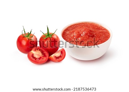 Similar – Image, Stock Photo Bowls of fresh tomato soup