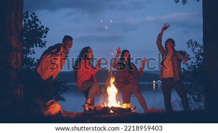 Similar – Image, Stock Photo Fire Dance Adventure