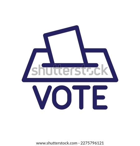 Voting ballot box icon, Election Vote concept, Simple line design for web site, logo, app, UI, Vector illustration