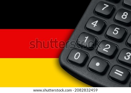 Black calculator and German Flag  Foto stock © 