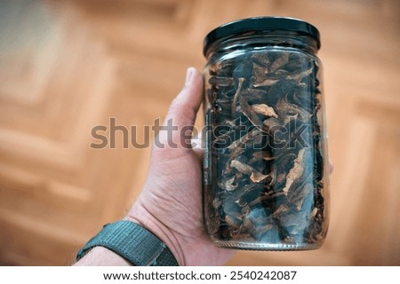 Similar – Image, Stock Photo filled storage jars on the shelf