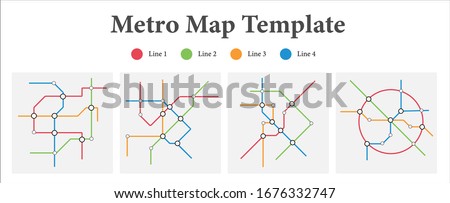 Illustration / Vector of Metro map template, different metro line, for business presentation and marketing analysis